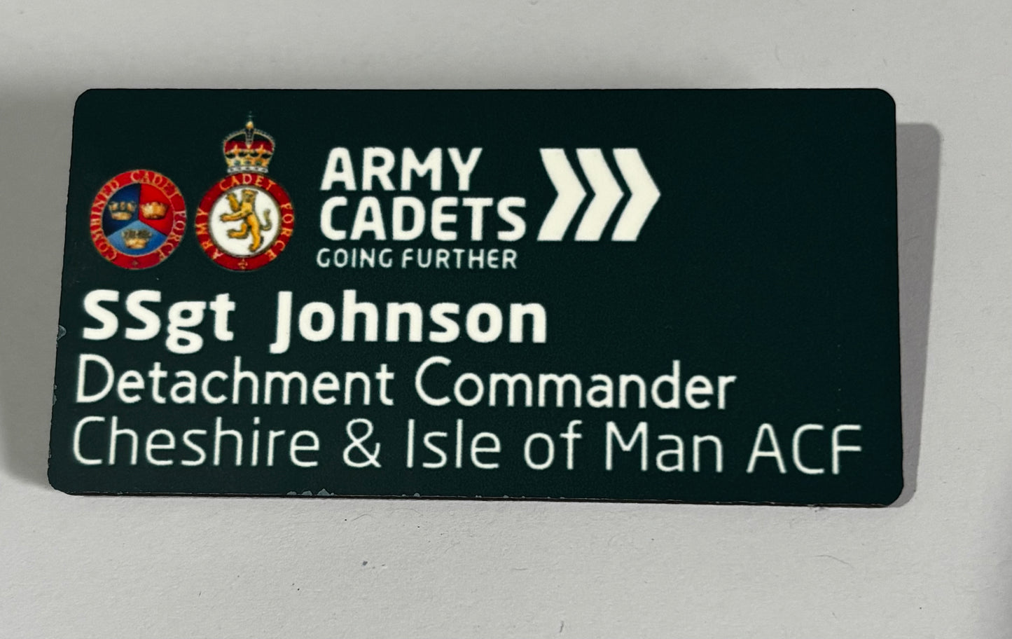 Personalised detachment name badges