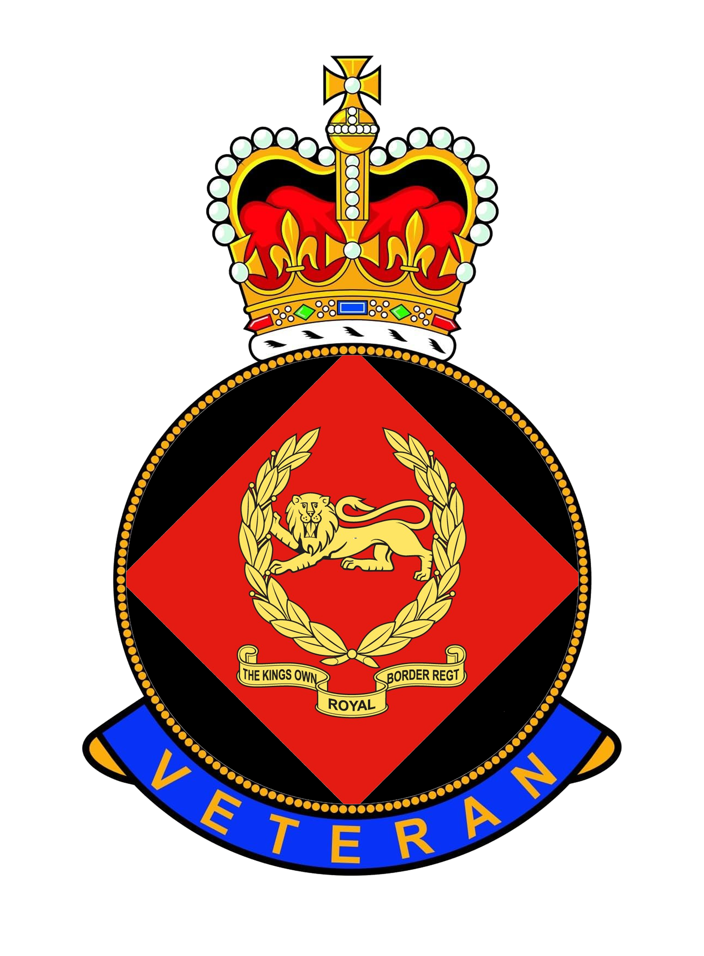 Kings Own Royal Border Veteran UV Printed Sticker 8cm tall