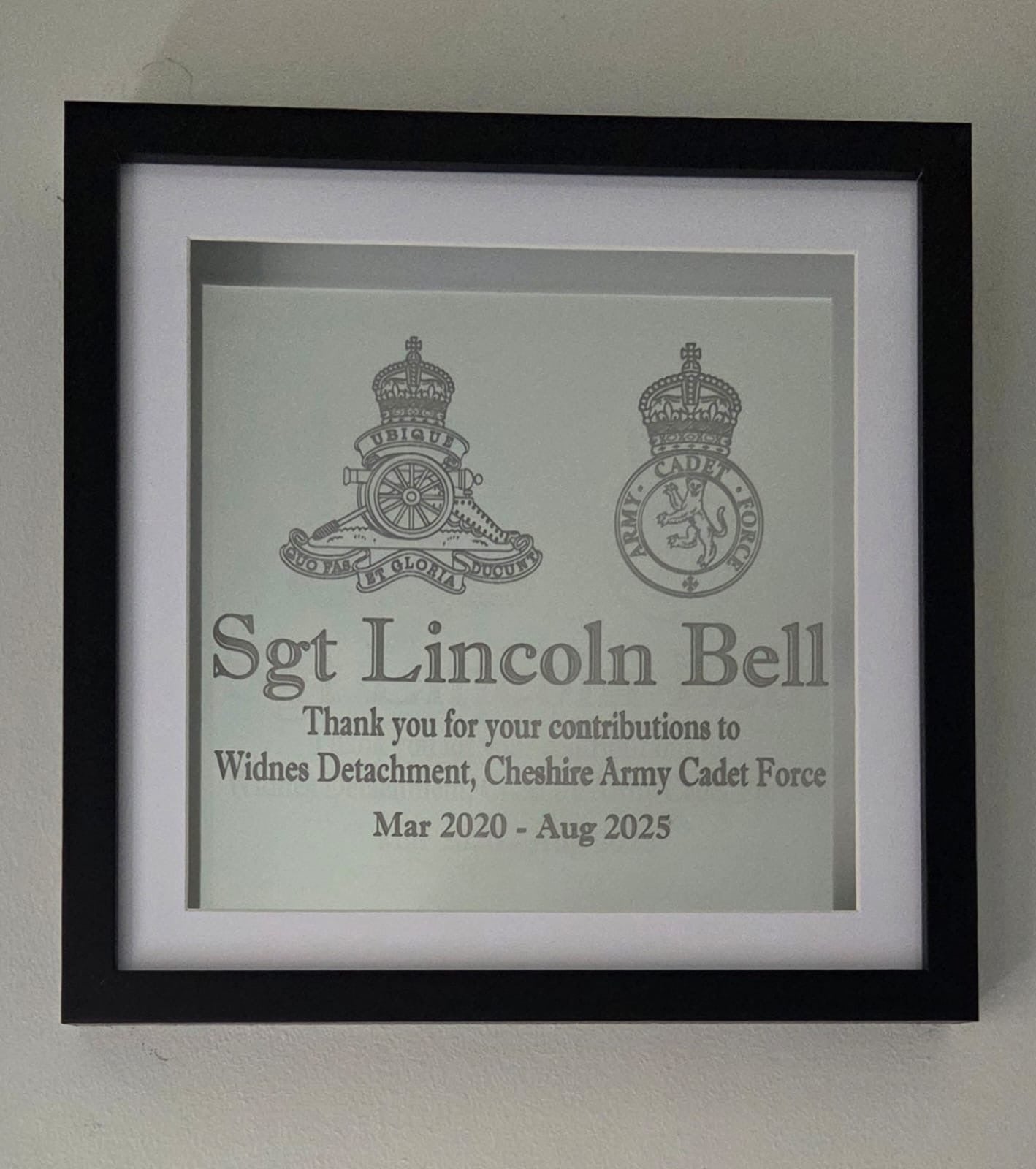 Mirrored Regimental Presentation Peice