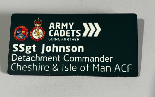 Personalised detachment name badges