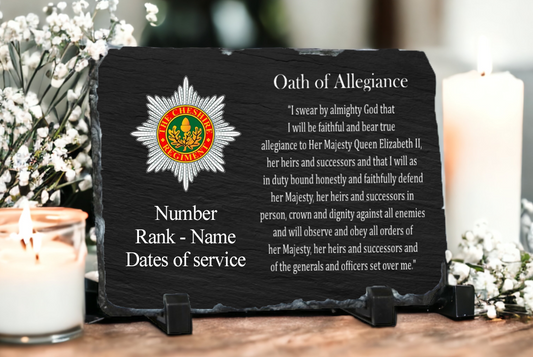 Cheshire Regiment Personalised Oath of Allegiance
