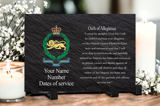 King’s Own Royal Border Regiment Oath Slate