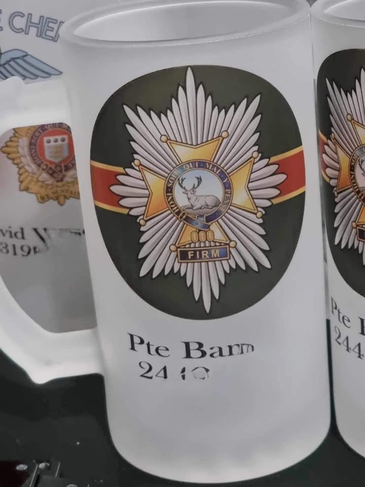 Personalised regimental tankards