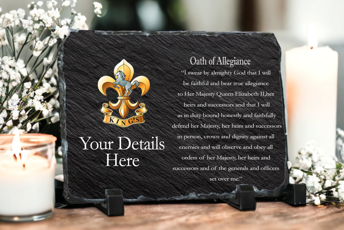 Personalised King's Regiment Oath of Allegiance