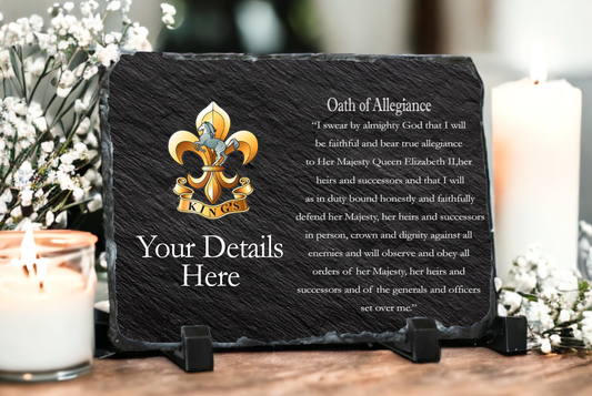 Personalised King's Regiment Oath of Allegiance
