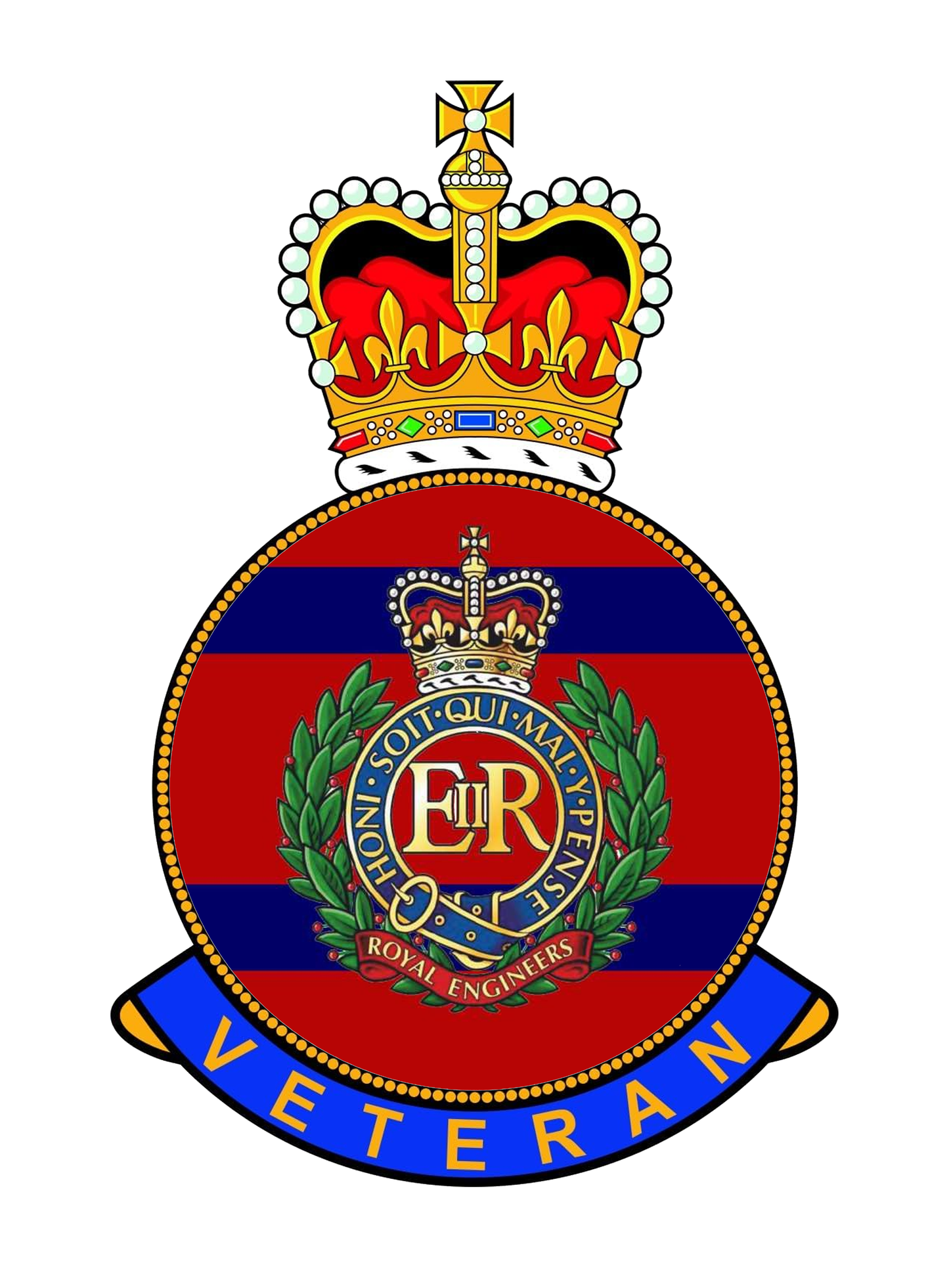 Royal Engineers Veteran UV Printed Sticker 8cm tall