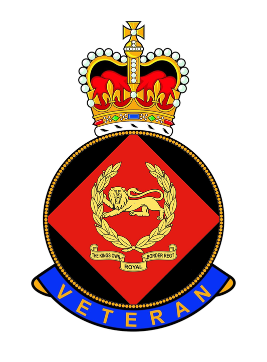 Kings Own Royal Border Veteran UV Printed Sticker 8cm tall